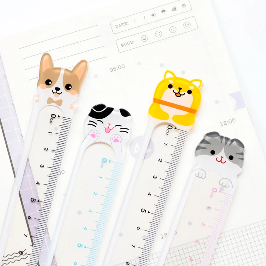 Kawaii Transparent Plastic Ruler Measuring Tool For Kids