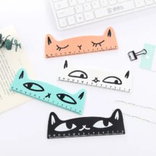 Cartoon Kawaii Cat Model Stationery Wooden Ruler Cartoon Kawaii Cat Model Stationery Wooden Ruler