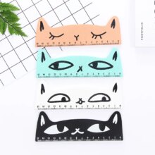 Cartoon Kawaii Cat Model Stationery Wooden Ruler Cartoon Kawaii Cat Model Stationery Wooden Ruler