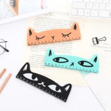 Cartoon Kawaii Cat Model Stationery Wooden Ruler Cartoon Kawaii Cat Model Stationery Wooden Ruler