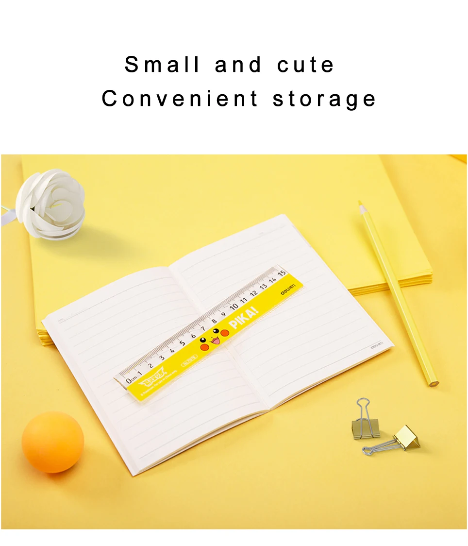 Pokemon Pikachu Pattern Transparent Stationery Plastic Ruler