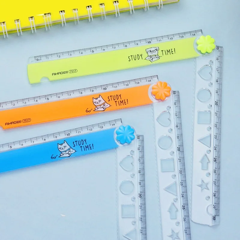 Kawaii Cat Cartoon Color Folding Multifunction Ruler