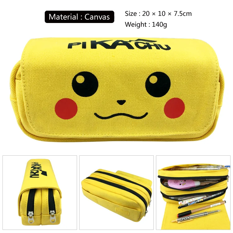 Cartoon Pokemon Pikachu Zipper Pen Bag Cartoon Pokemon Pikachu Zipper Pen Bag