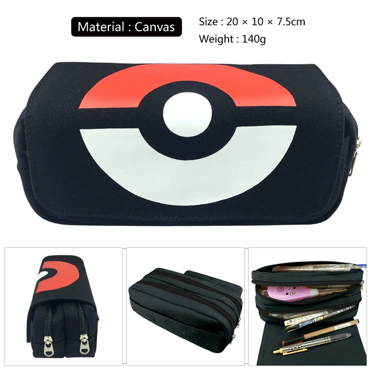 Cartoon Pokemon Pikachu Zipper Pen Bag Cartoon Pokemon Pikachu Zipper Pen Bag