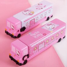 Kawaii Hello Kitty Truck Double-Deck Tinplate Multifunction Large-Capacity Pen Box Kawaii Hello Kitty Truck Double-Deck Tinplate Multifunction Large-Capacity Pen Box