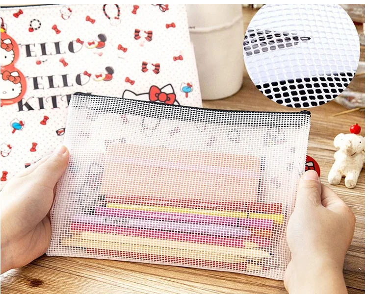 Stationery Hello Kitty Transparent Zipper A4 File Bag
