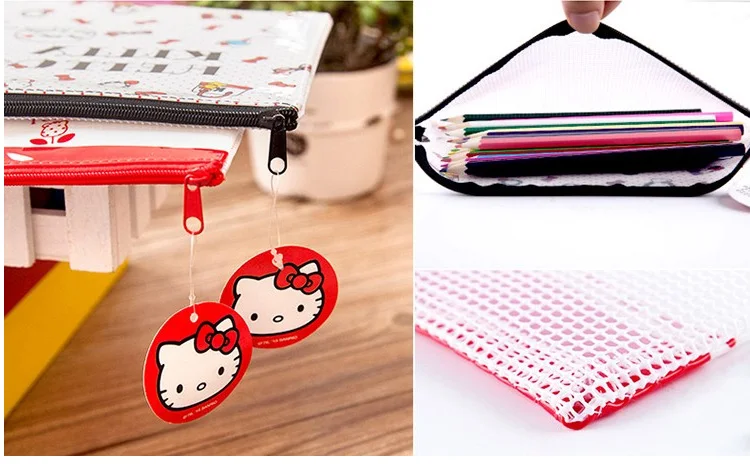 Stationery Hello Kitty Transparent Zipper A4 File Bag