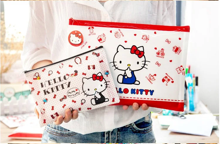 Stationery Hello Kitty Transparent Zipper A4 File Bag
