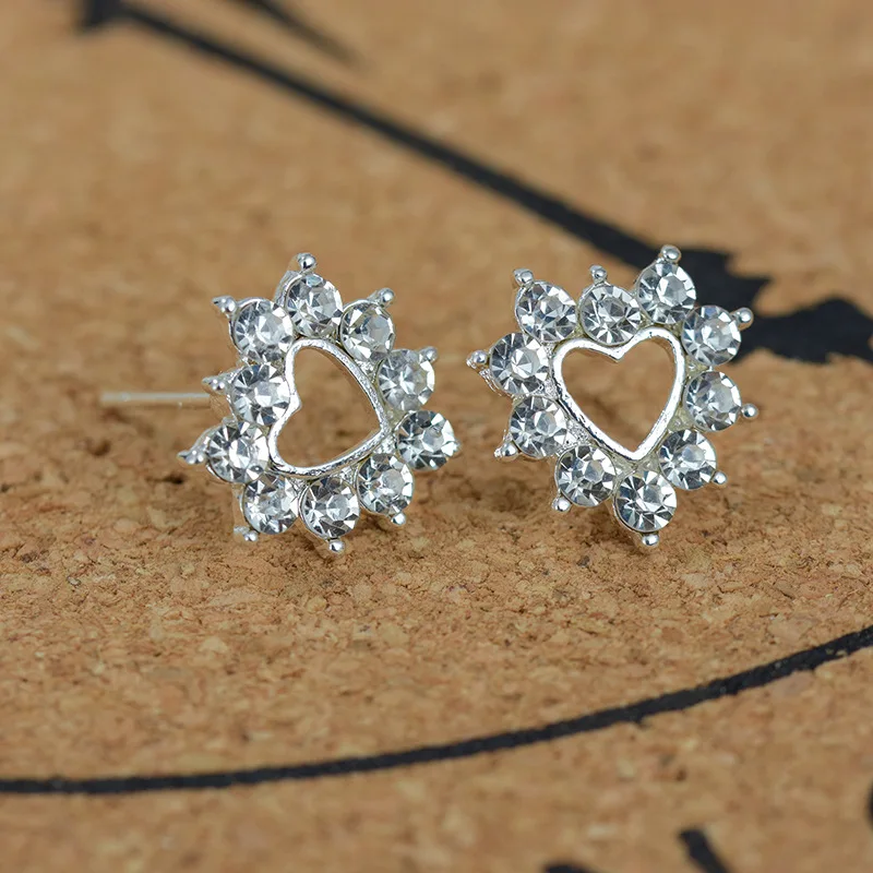 Silver Romantic Round Mouse Charm Stud Earrings For Women Silver Romantic Round Mouse Charm Stud Earrings For Women