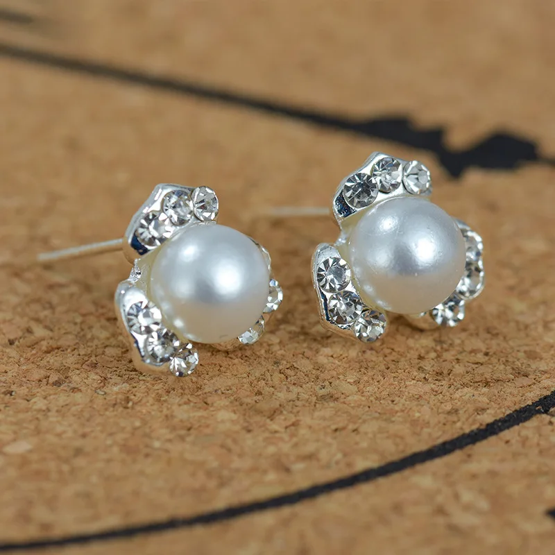 Silver Romantic Round Mouse Charm Stud Earrings For Women Silver Romantic Round Mouse Charm Stud Earrings For Women