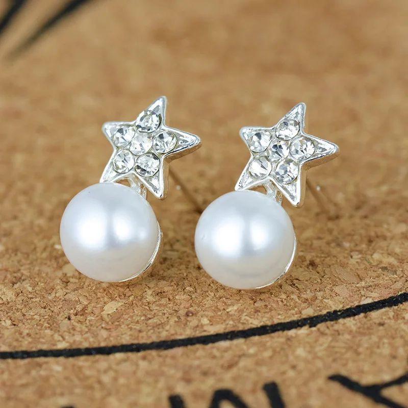 Silver Romantic Round Mouse Charm Stud Earrings For Women Silver Romantic Round Mouse Charm Stud Earrings For Women