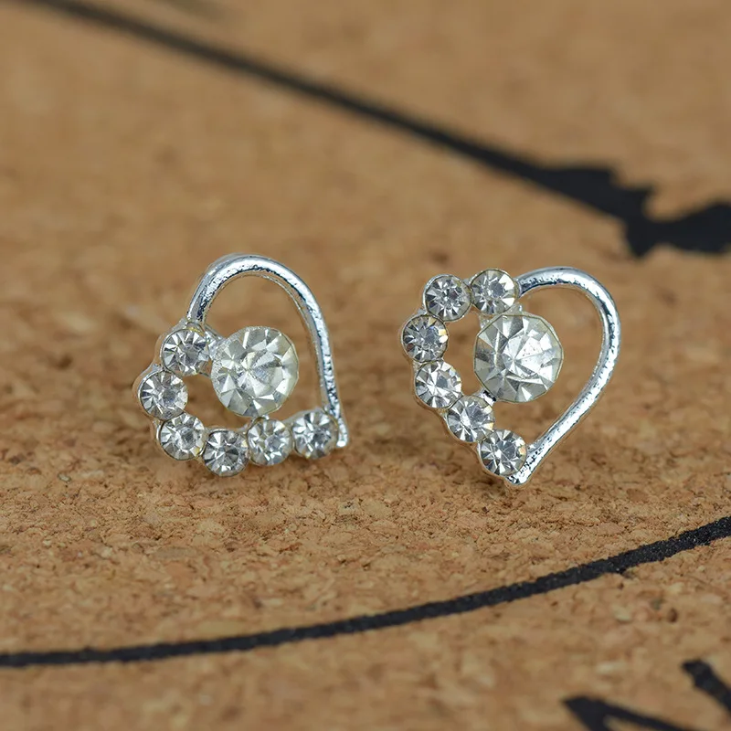 Silver Romantic Round Mouse Charm Stud Earrings For Women Silver Romantic Round Mouse Charm Stud Earrings For Women