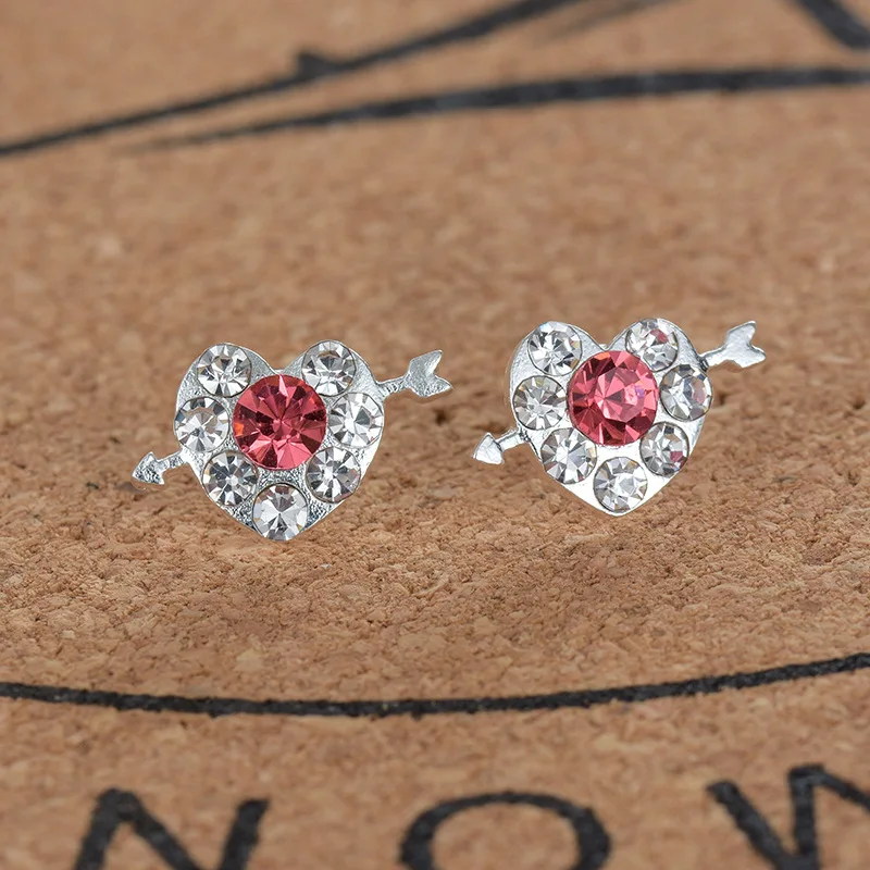 Silver Romantic Round Mouse Charm Stud Earrings For Women Silver Romantic Round Mouse Charm Stud Earrings For Women