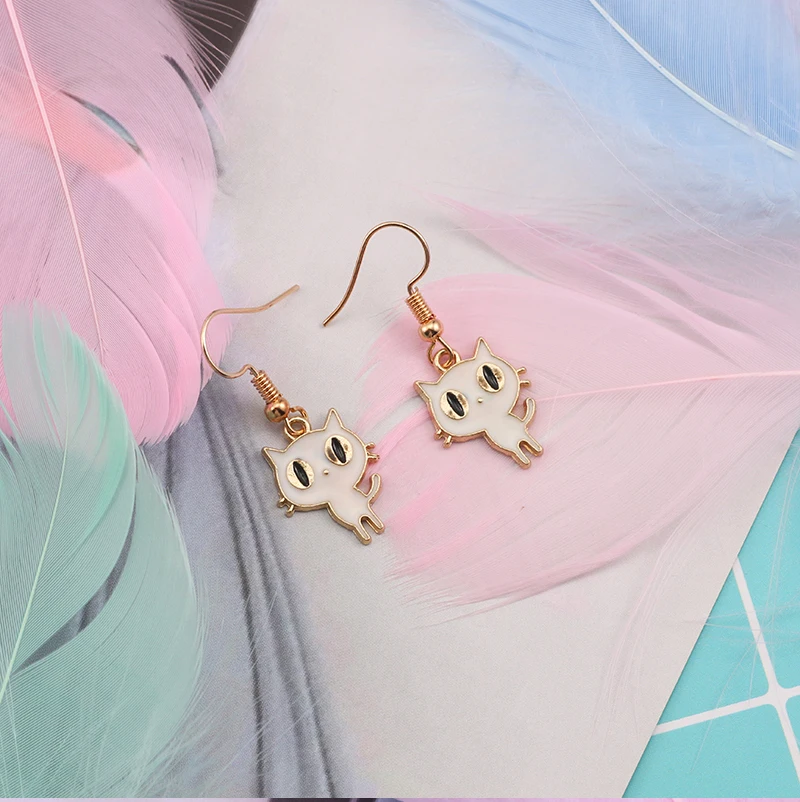 Kawaii Cat Cartoon Earrings For Women Kawaii Cat Cartoon Earrings For Women