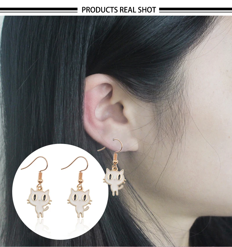 Kawaii Cat Cartoon Earrings For Women Kawaii Cat Cartoon Earrings For Women
