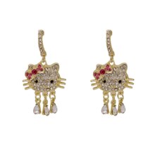Cat Cartoon Rhinestone Exquisite Kawaii Stud Earrings Cat Cartoon Rhinestone Exquisite Kawaii Stud Earrings