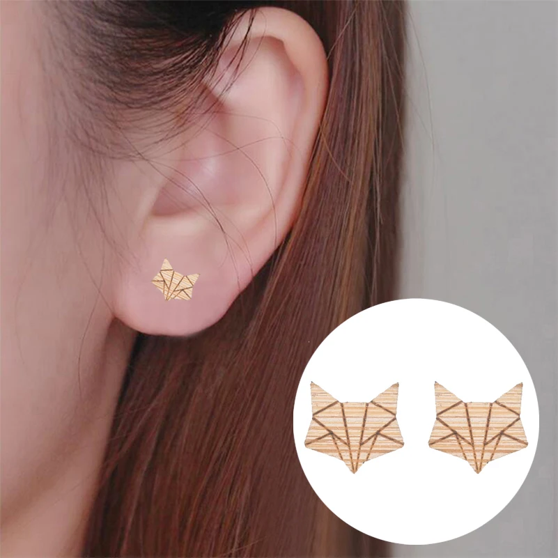 Shuangshuo Little Fox Head Stud For Women