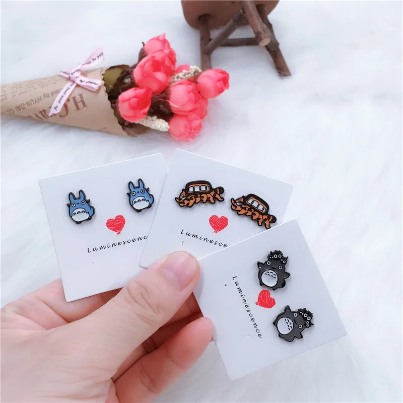 My Neighbor Totoro Spirited Away Enamel Stud Earrings For Women