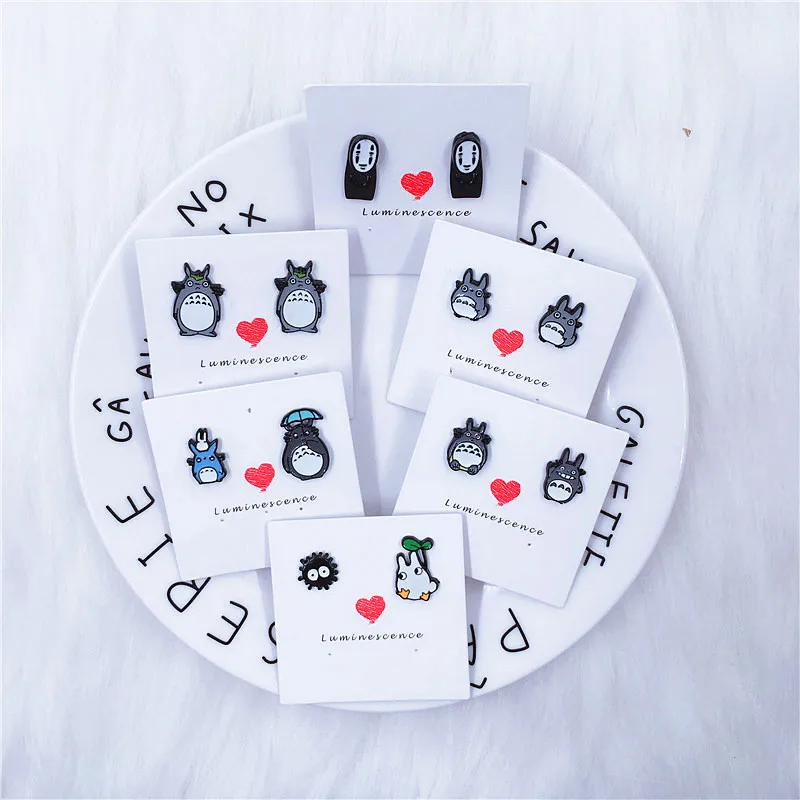 My Neighbor Totoro Spirited Away Enamel Stud Earrings For Women