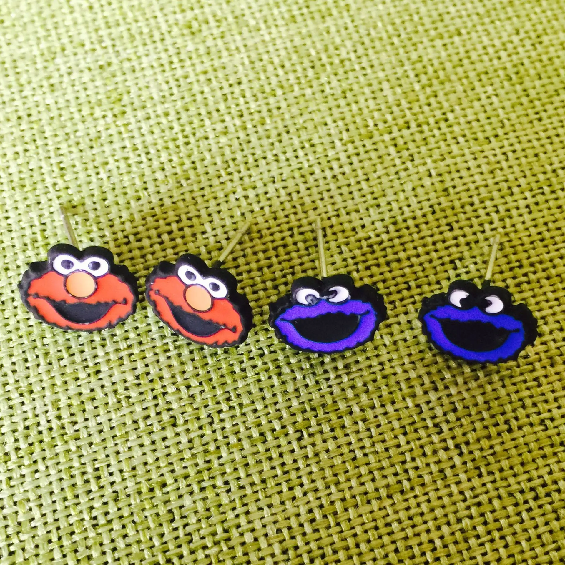 Elmo Cookie Monster Sesame Street Cartoon Earring