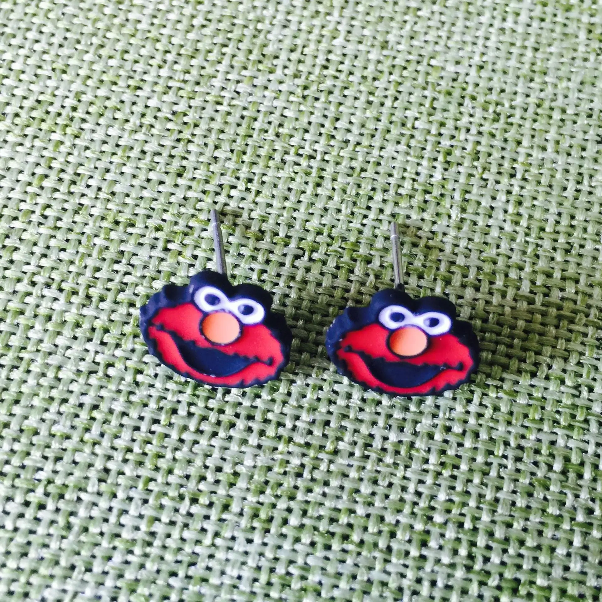Elmo Cookie Monster Sesame Street Cartoon Earring