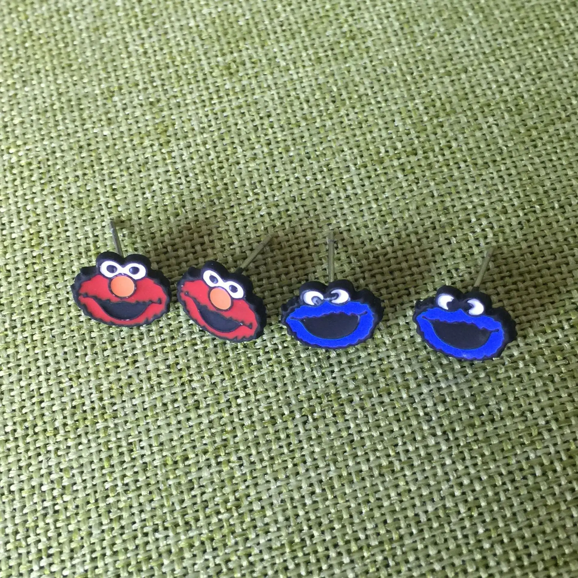 Elmo Cookie Monster Sesame Street Cartoon Earring