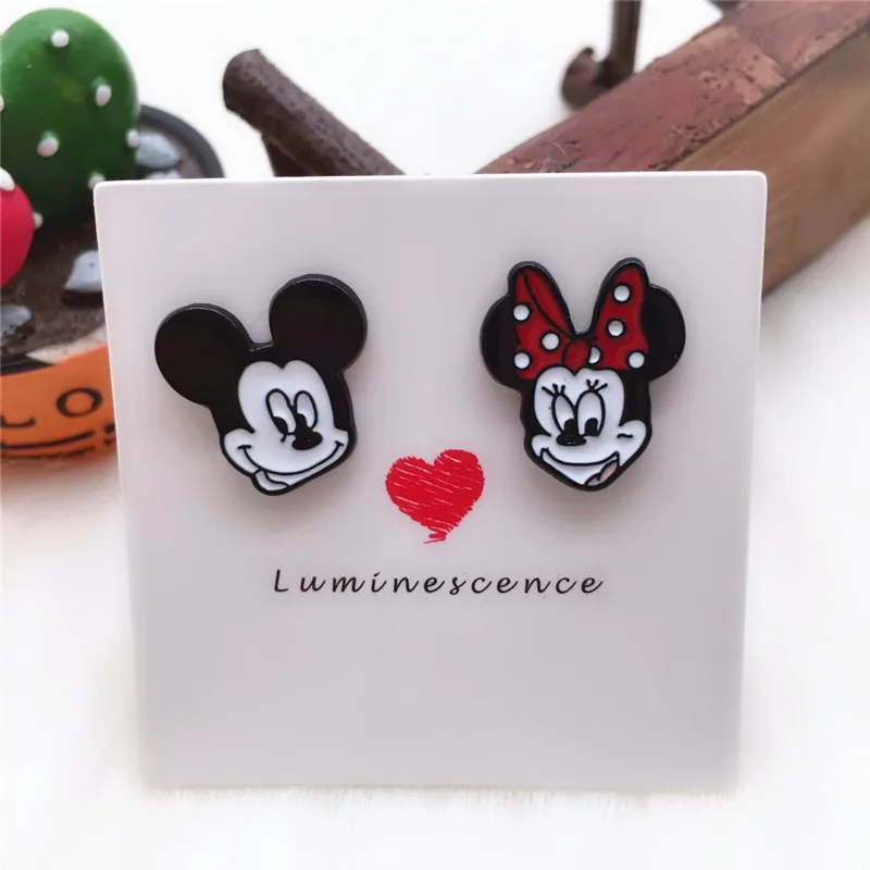 Mickey Minnie Hypoallergenic Cartoon Enamel Stud Earrings For Women Mickey Minnie Hypoallergenic Cartoon Enamel Stud Earrings For Women