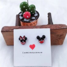 Mickey Minnie Hypoallergenic Cartoon Enamel Stud Earrings For Women Mickey Minnie Hypoallergenic Cartoon Enamel Stud Earrings For Women
