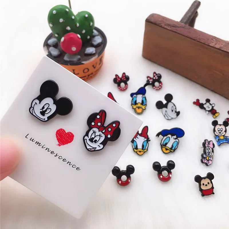 Mickey Minnie Hypoallergenic Cartoon Enamel Stud Earrings For Women Mickey Minnie Hypoallergenic Cartoon Enamel Stud Earrings For Women