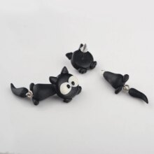 Black Cat Style Handmade Polymer Earring For Women Black Cat Style Handmade Polymer Earring For Women