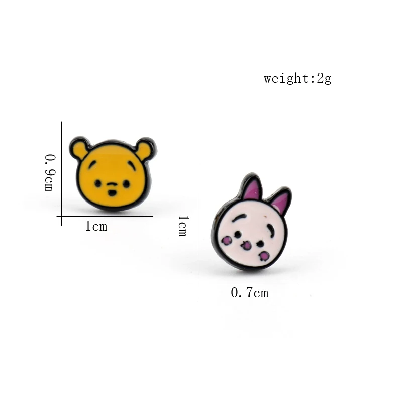 Piglet Eeyore Tigger Anime Stud Earrings For Women Piglet Eeyore Tigger Anime Stud Earrings For Women