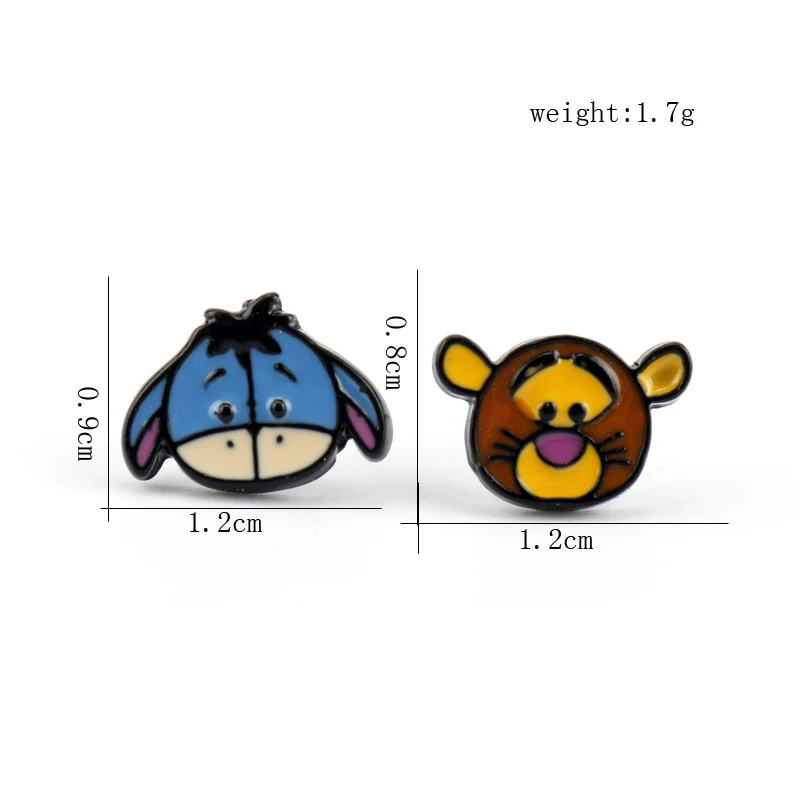 Piglet Eeyore Tigger Anime Stud Earrings For Women