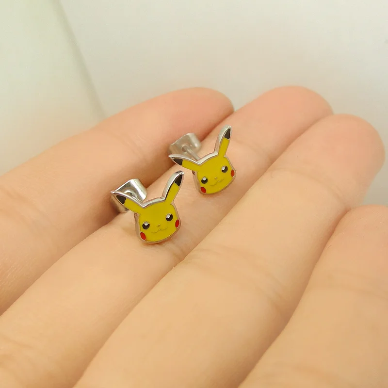 Anime Pikachu Stainless Steel Stud For Women
