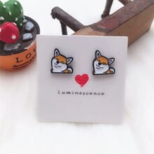Husky Shiba Dog Cartoon Stud Earrings For Women Husky Shiba Dog Cartoon Stud Earrings For Women