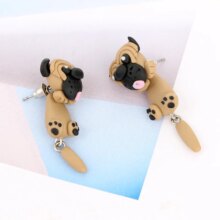 Sharpei Pug Dog Polymer Clay Soft Earrings For Women Sharpei Pug Dog Polymer Clay Soft Earrings For Women