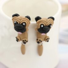 Sharpei Pug Dog Polymer Clay Soft Earrings For Women Sharpei Pug Dog Polymer Clay Soft Earrings For Women