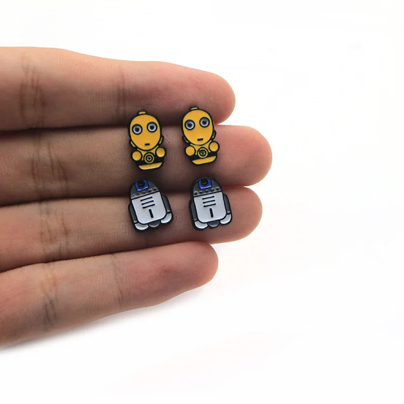 The Mandalorian Cool Dark Warrior And Storm Troops Stud Earrings