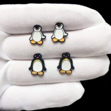 Pingu Cartoon Enamel Clay Stud Earrings For Women Pingu Cartoon Enamel Clay Stud Earrings For Women