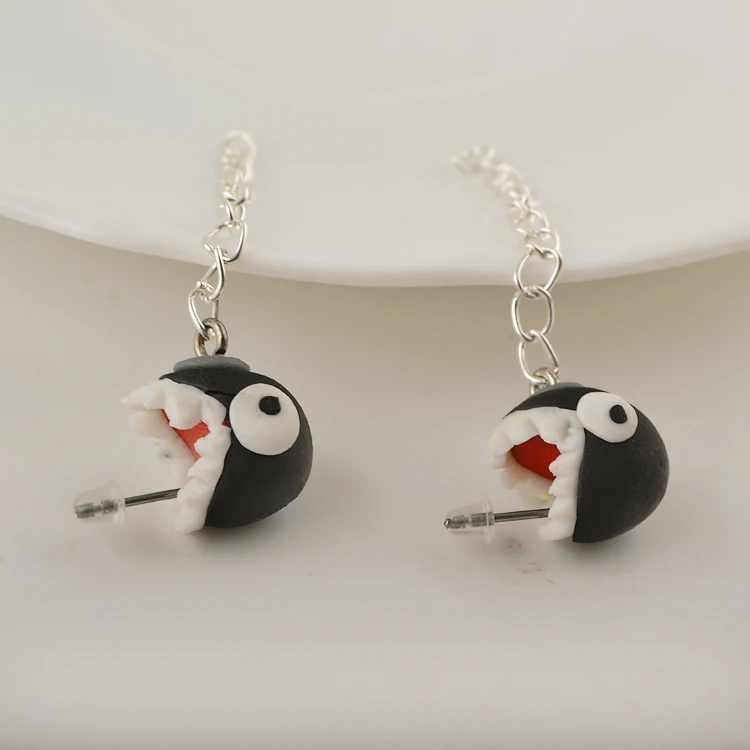 Super Mario Piranha Polymer Clay 3D Cartoon Stud Earrings