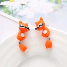 Polymer Clay Fox Cartoon Ear Studs Polymer Clay Fox Cartoon Ear Studs