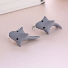 Shark Cartoon Polymer Soft Ceramics Stud Earrings For Women Shark Cartoon Polymer Soft Ceramics Stud Earrings For Women