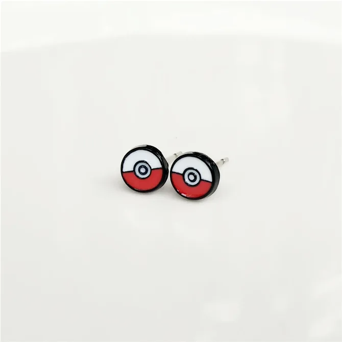 Pokemon Poke Ball Anime Alloy Stud Earrings Pokemon Poke Ball Anime Alloy Stud Earrings