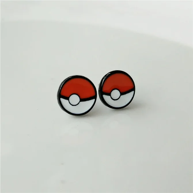 Pokemon Poke Ball Anime Alloy Stud Earrings Pokemon Poke Ball Anime Alloy Stud Earrings