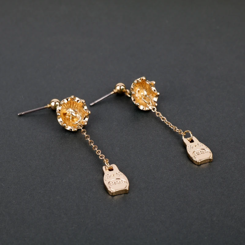 Green Umbrella My Neighbor Totoro Stud Earrings For Women