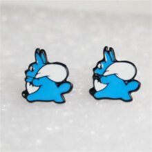 Hayao Miyazaki Cartoon Series Black Carbon White Dust Totoro Earrings Hayao Miyazaki Cartoon Series Black Carbon White Dust Totoro Earrings