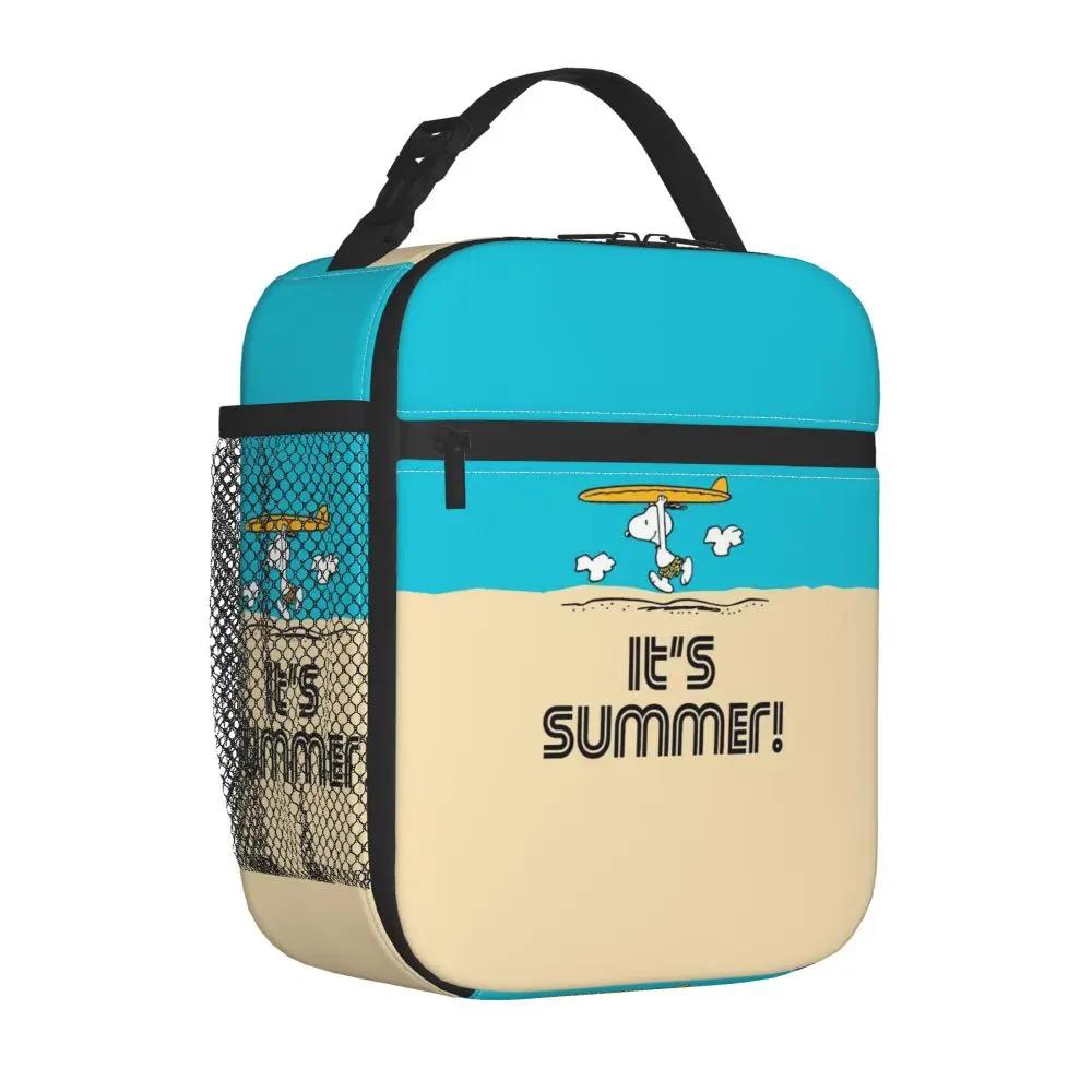 Kawaii Cartoon Snoopy It's Summer Insulated Lunch Bag