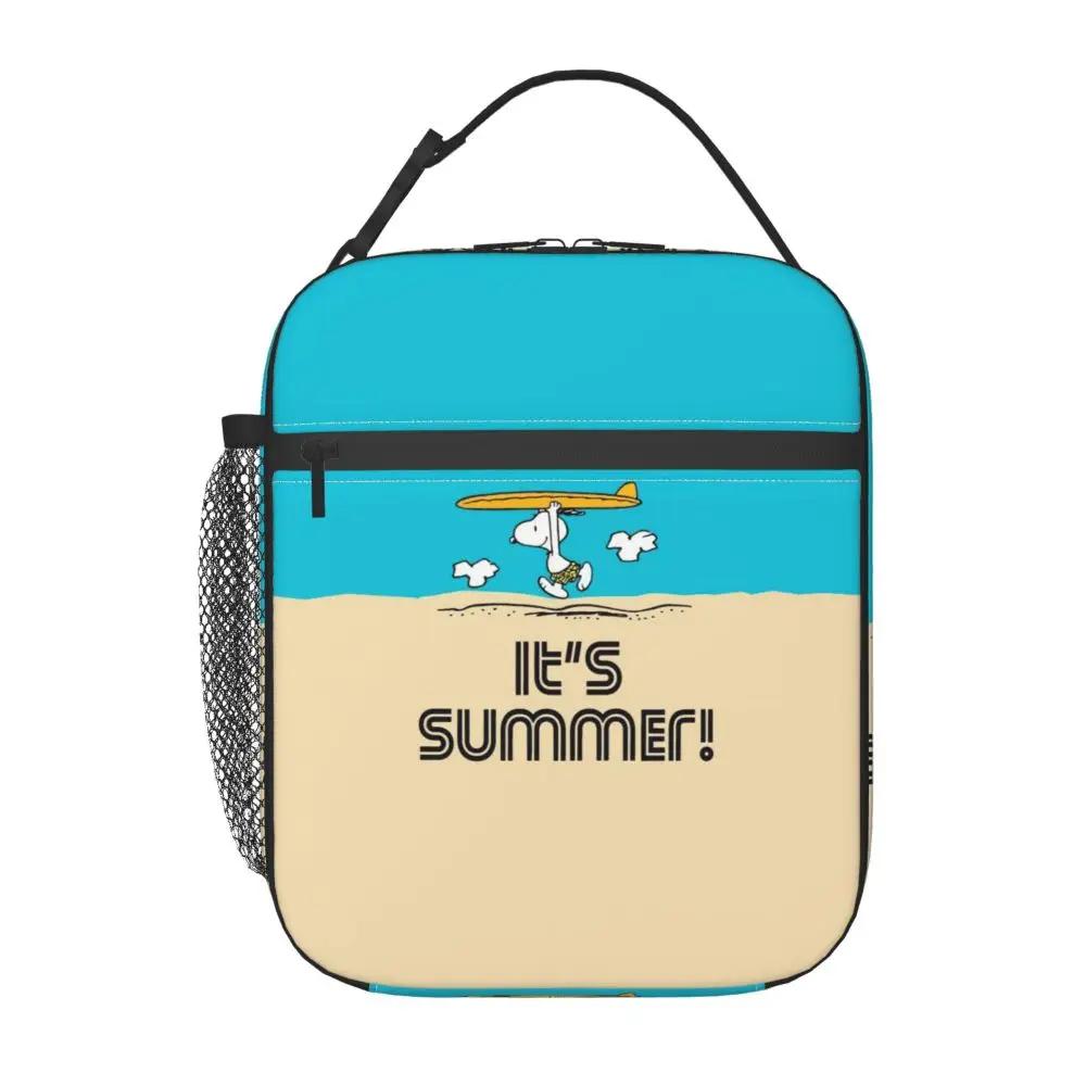 Kawaii Cartoon Snoopy It's Summer Insulated Lunch Bag