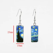 My Neighbor Totoro Fish Hook Satsuki Rectangular Glass Cabochon Earrings My Neighbor Totoro Fish Hook Satsuki Rectangular Glass Cabochon Earrings
