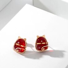 Titanium Steel Totoro Stud Earrings Titanium Steel Totoro Stud Earrings