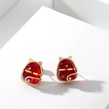 Titanium Steel Totoro Stud Earrings Titanium Steel Totoro Stud Earrings